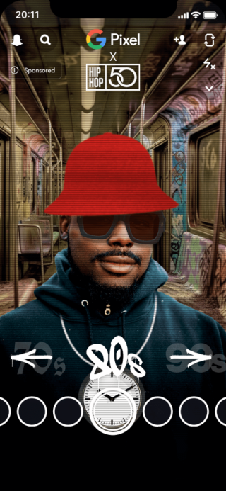 Festivalgoer using Google Pixel AR lens at Hip Hop 50